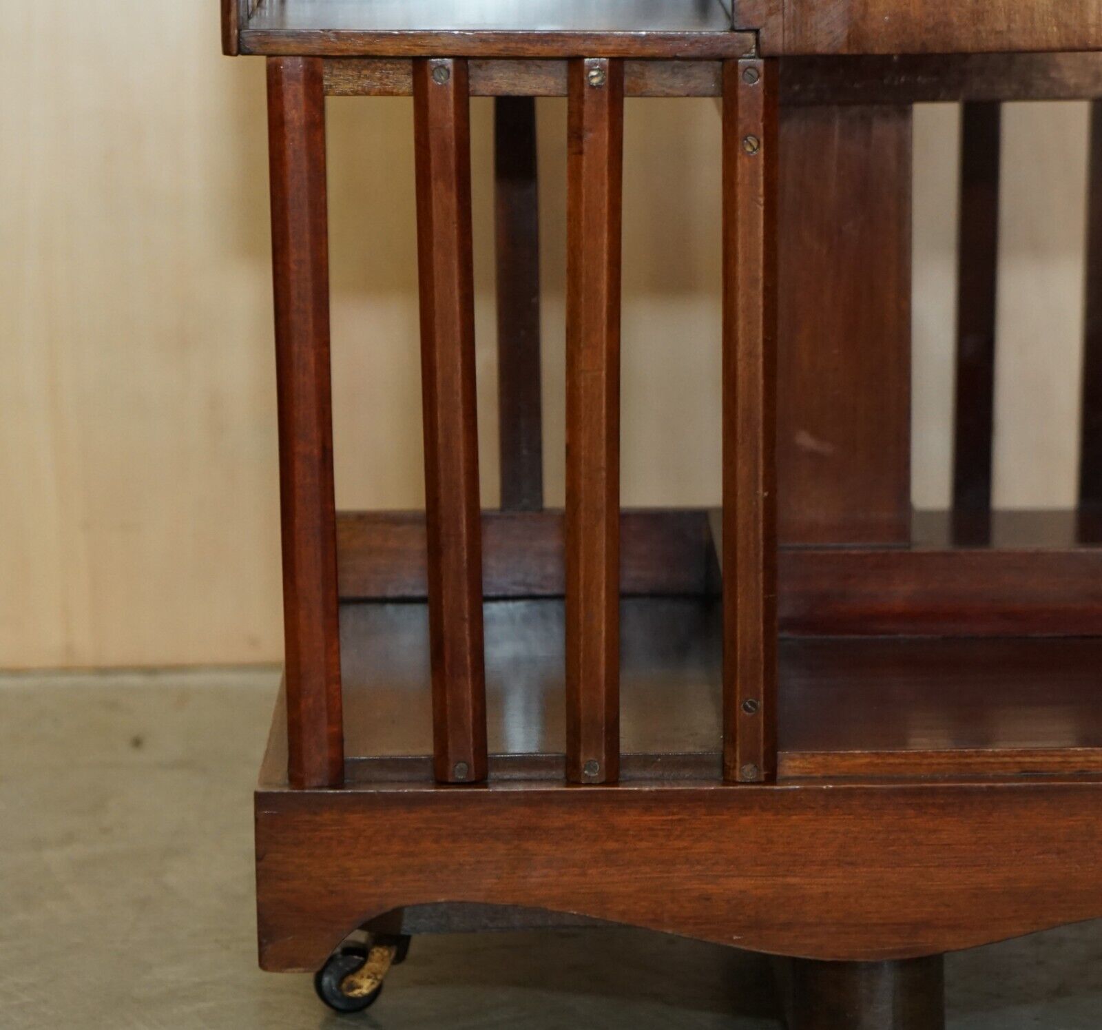 Liberty's London Art Nouveau Handles Antique Revolving Book Case Table Drawers photo 2950.0
