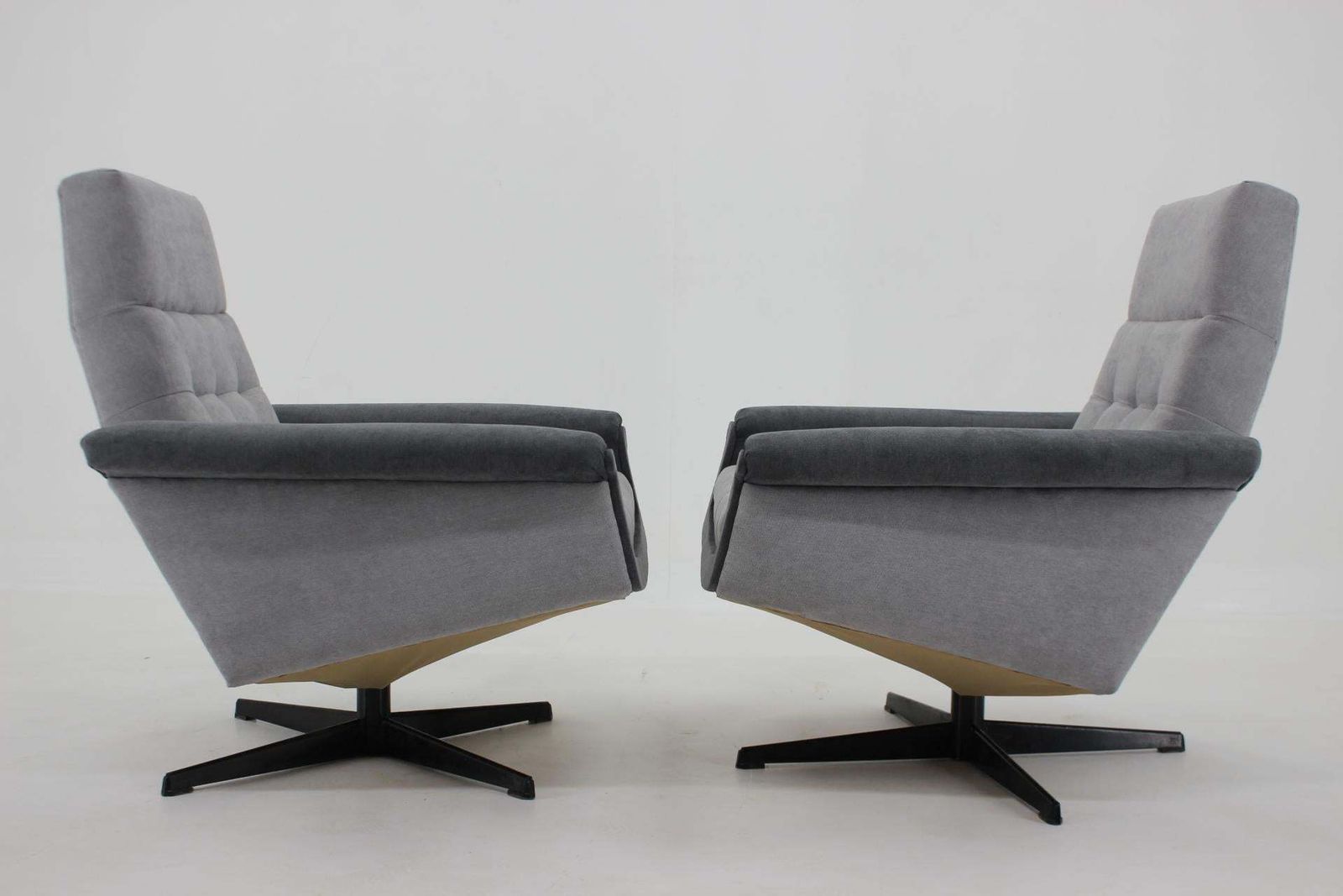 1970's Pair Of Vintage Swivel Armchairs, Czechoslovakia photo for sale