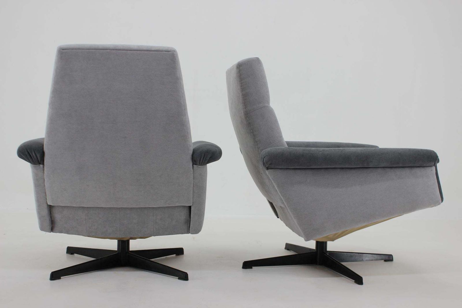 1970's Pair Of Vintage Swivel Armchairs, Czechoslovakia photo Furniture