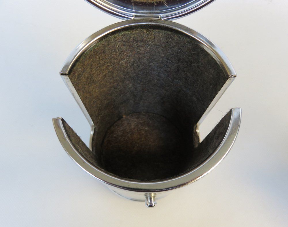 photo buy Coffee Making Set In Chrome Plated Metal & Porcelain, 1950s, Set Of 4