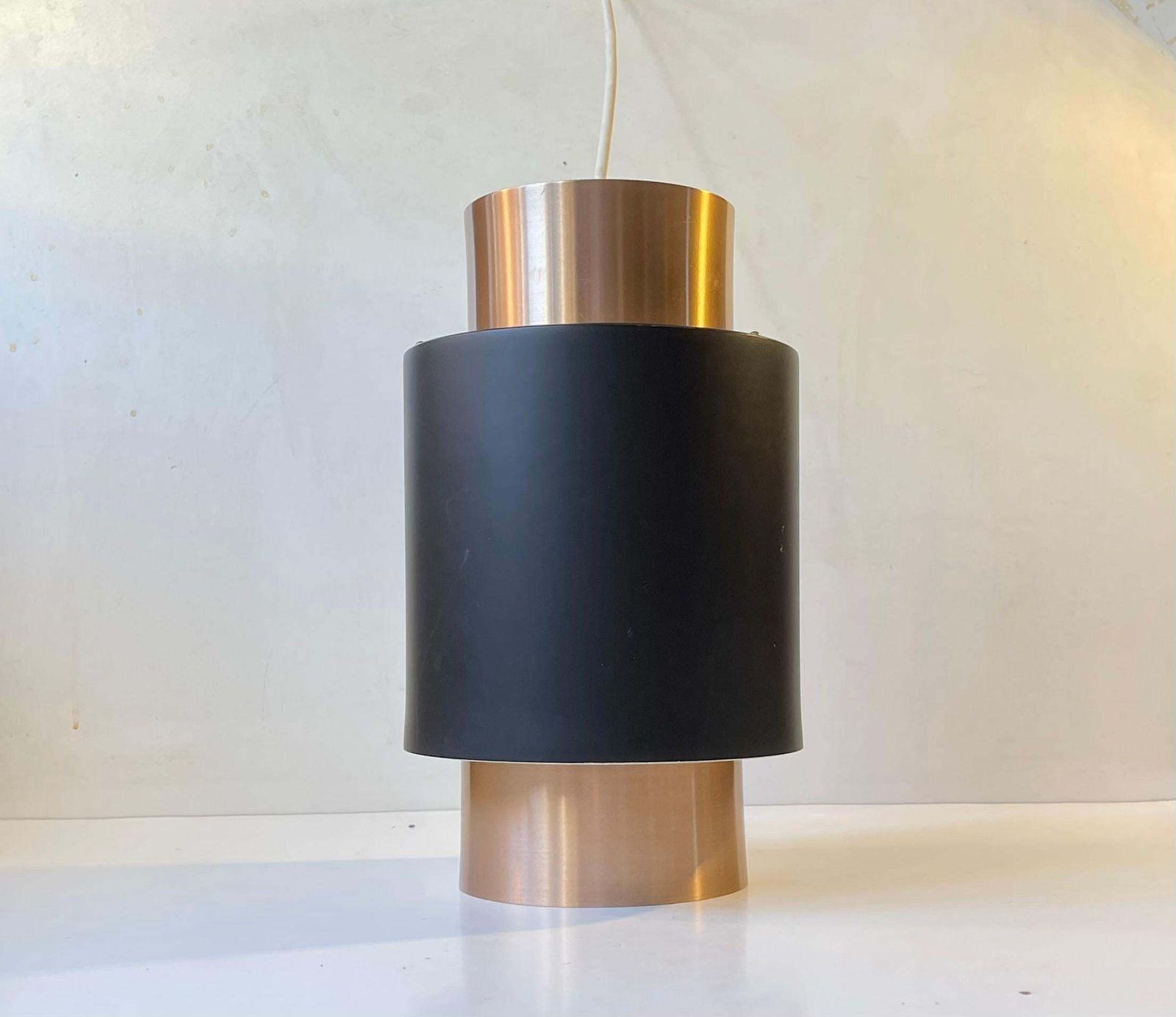 Jo Hammerborg Tunika Copper Pendant Lamp For Fog & Mørup, Danish 1960s photo furniture