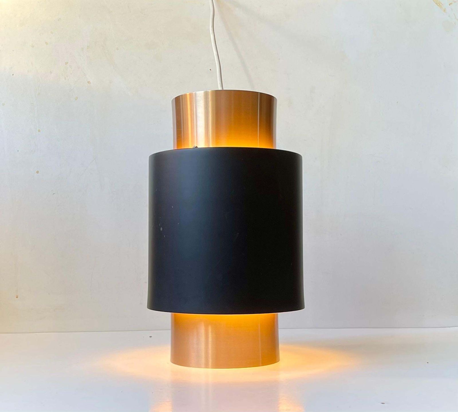 Jo Hammerborg Tunika Copper Pendant Lamp For Fog & Mørup, Danish 1960s photo for sale