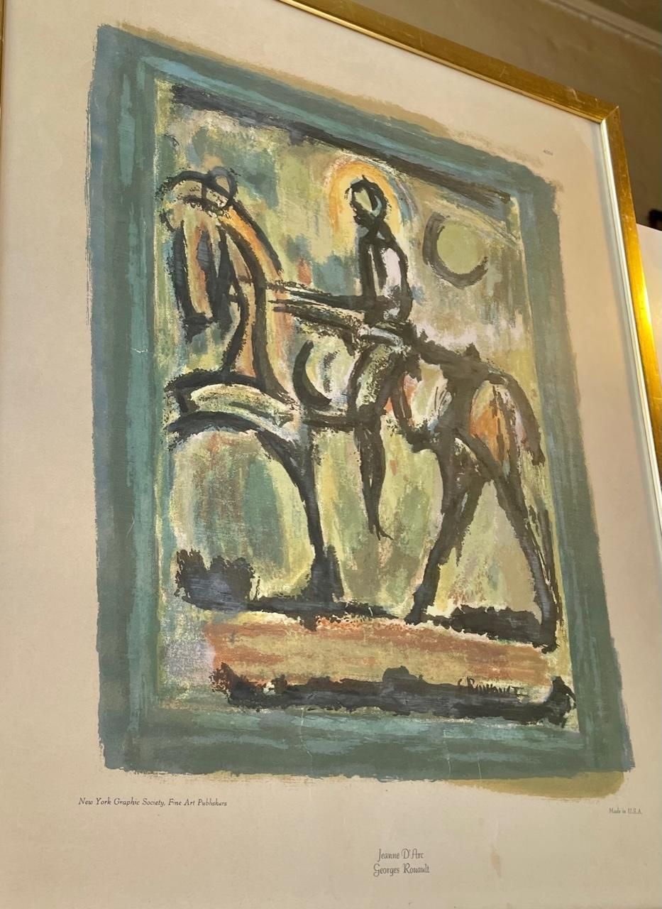 Jeanne D' Arc By Georges Rouault Lithographic Color Print, 1940s New York photo for sale