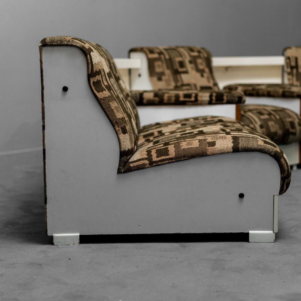 Modular Sofa 5 Seats 70s Vintage Modern Fabric photo Furniture