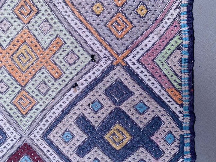 Vintage Turkish Mini Kilim 100x45 Cm Wool Small Kelim photo for sale