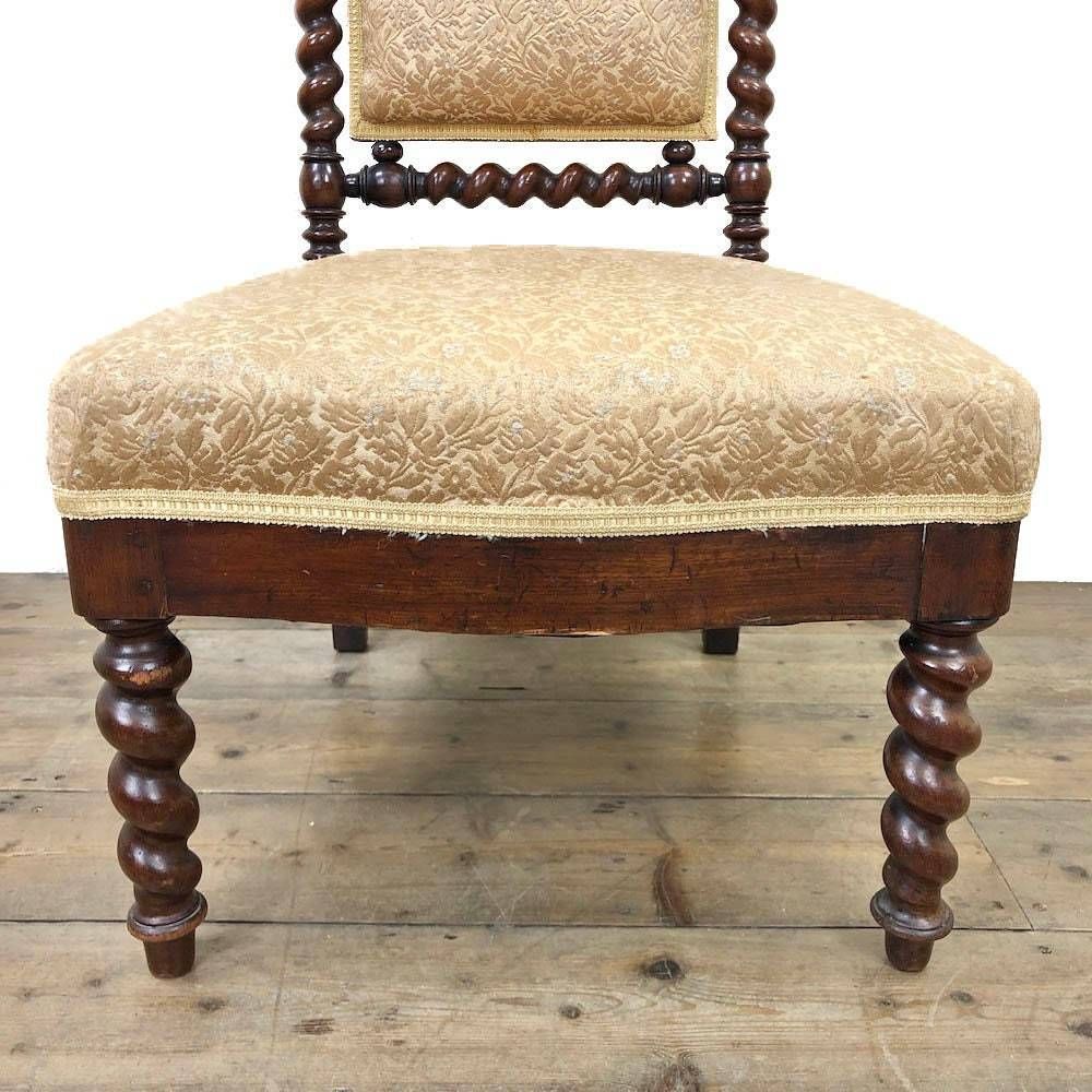 Antique Victorian Barley Twist Mahogany Side Chair photo for sale