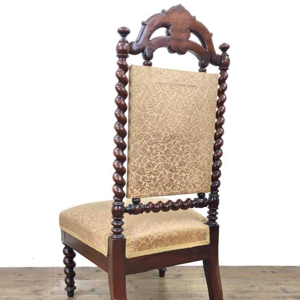 Antique Victorian Barley Twist Mahogany Side Chair photo vintage