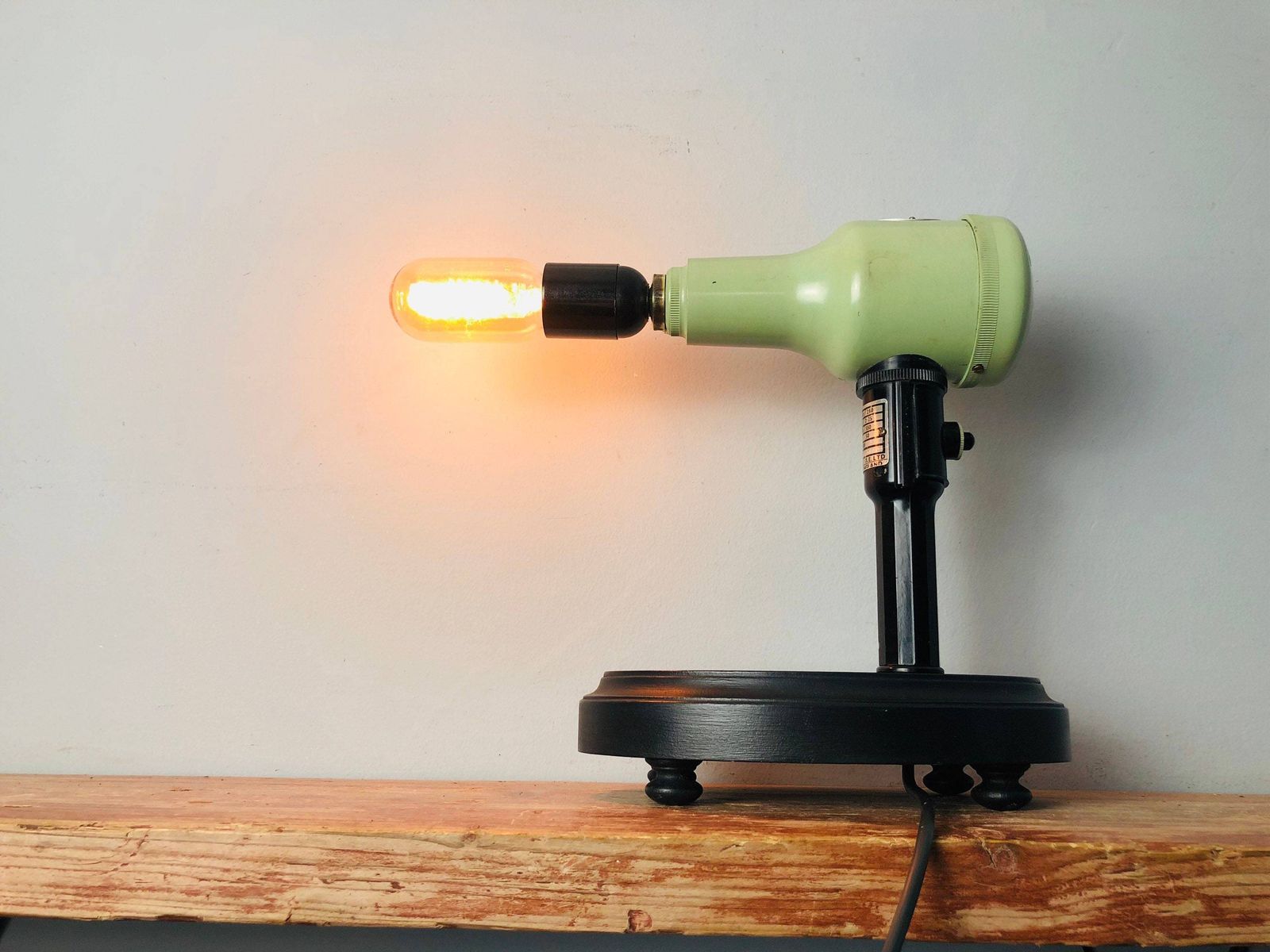 Industrial Bylock Retro Hairdryer Lamp Converted Pat Tested Hairdressers Beauty Dressing Table Salon Mint Green Lighting photo buy