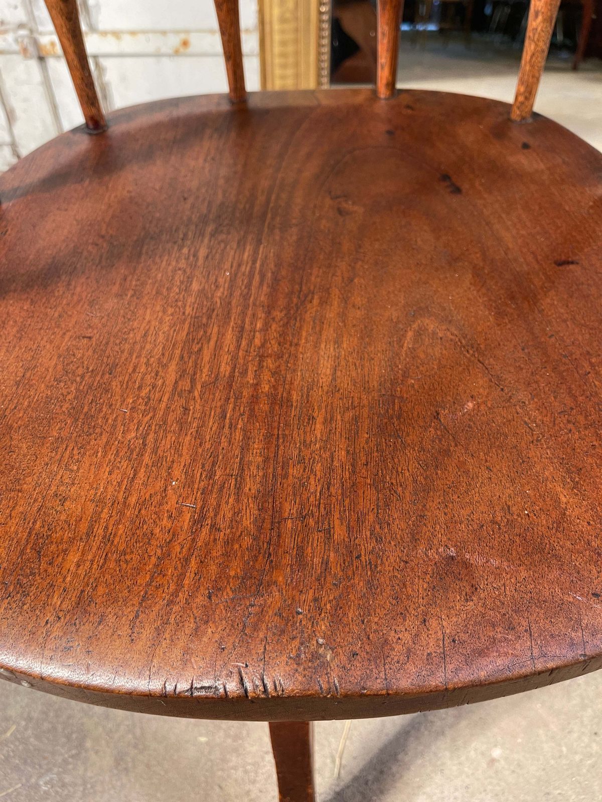 Furniture Antique English Elm Captains Desk Chair Circa 1900 photo
