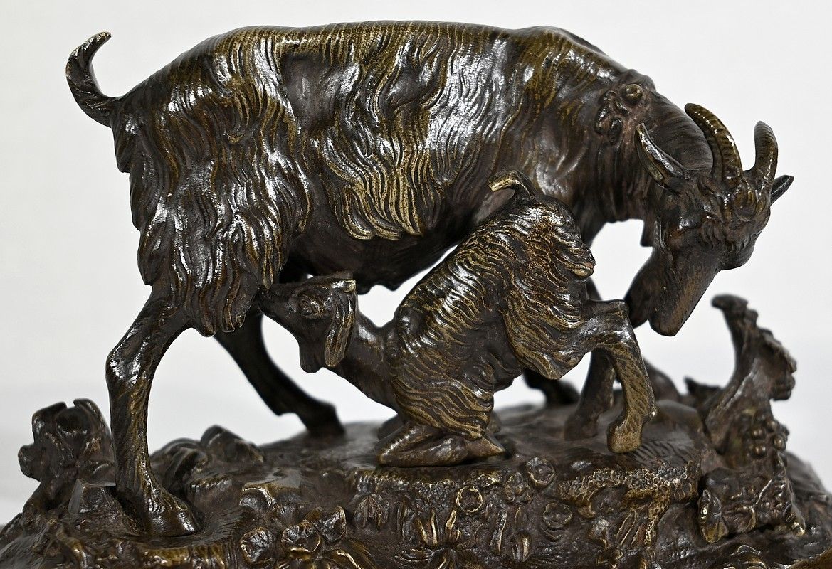 Bronze “The Goat And Its Kid” – Late 19th Century photo buy