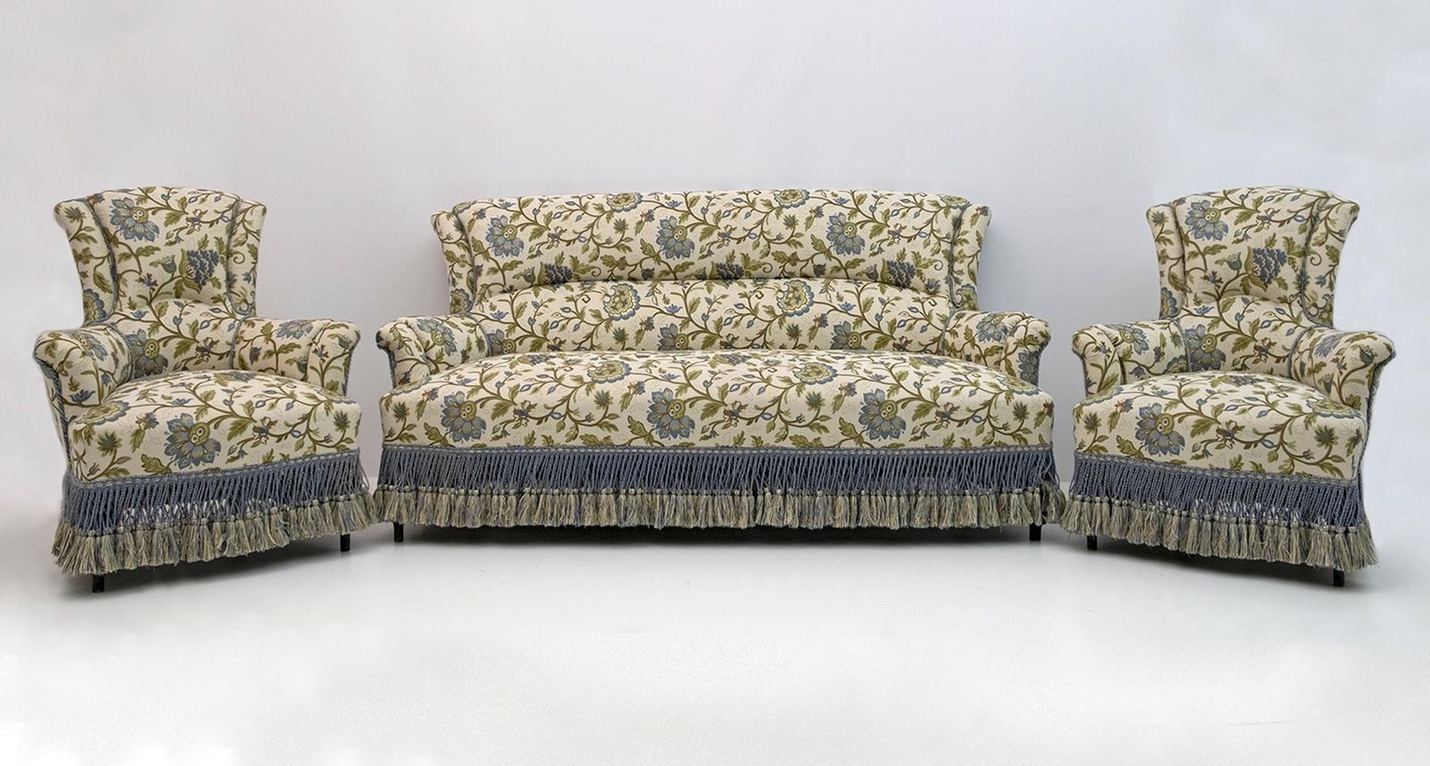 Rare 19th Century Napoleon III Brocade Sofa And Two Armchairs photo furniture