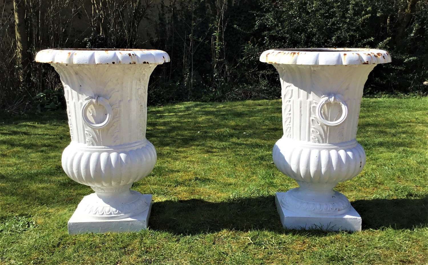 C19th Large Cast Iron Garden Urns photo 3000.0