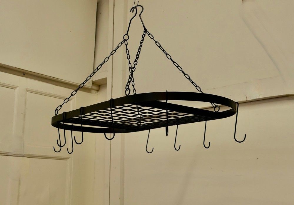 Large Oval Iron Game Hanger, Kitchen Utensil Or Pot Hanger