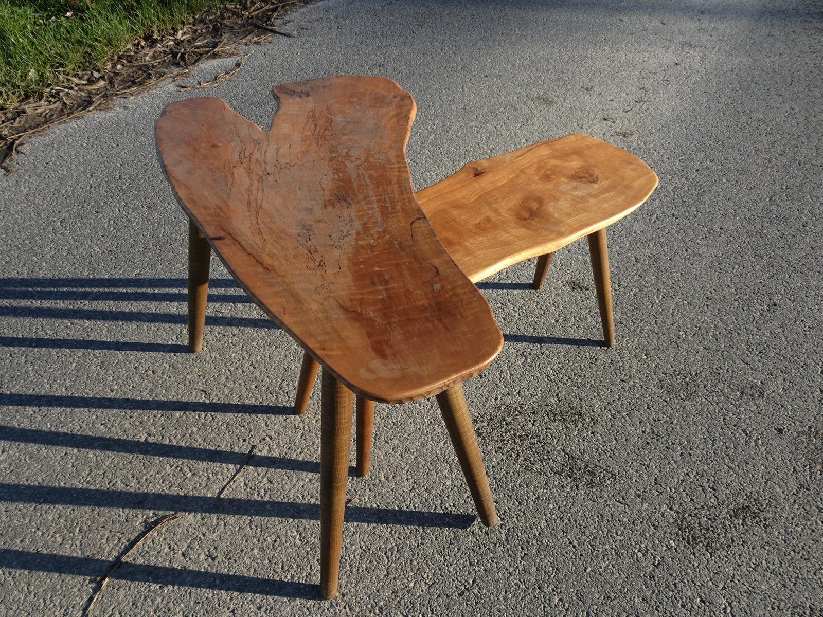 Brutalist Organic Freeform Nesting Tables In Walnut, Set Of 2 photo furniture