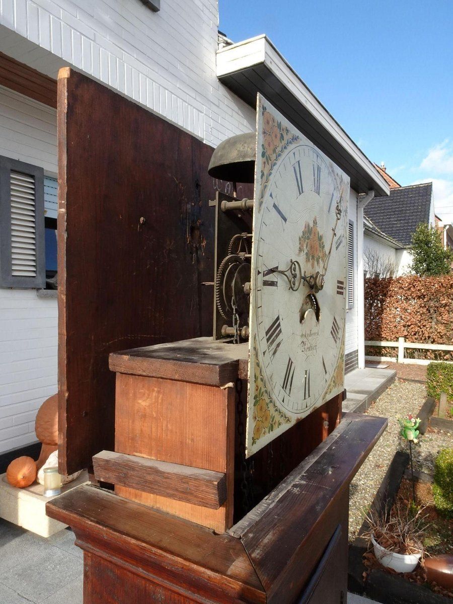 Antique 19th Century Longcase Oak Grandfather Clock By John Leach Romsey photo vinterior