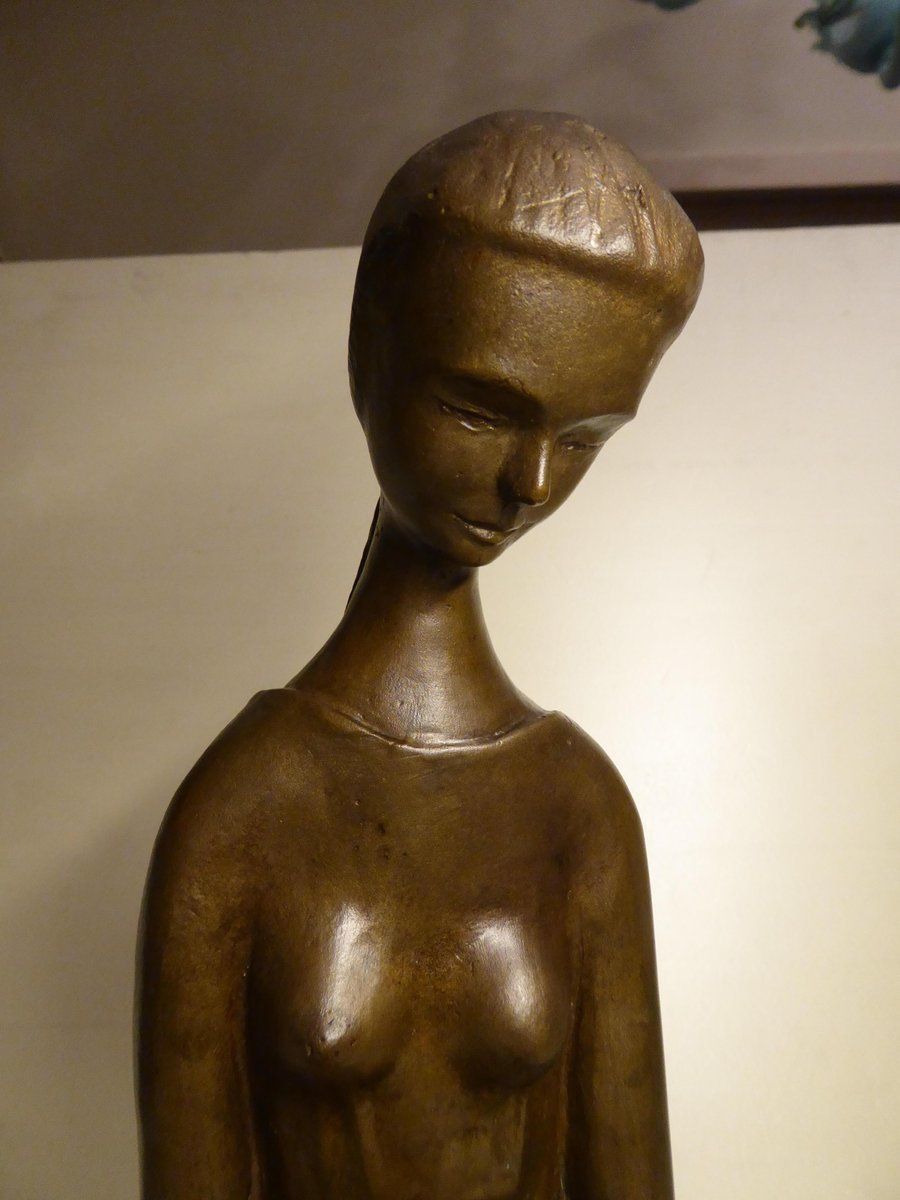 Seated Mother With Child, 1970s, Bronze photo Home Decor