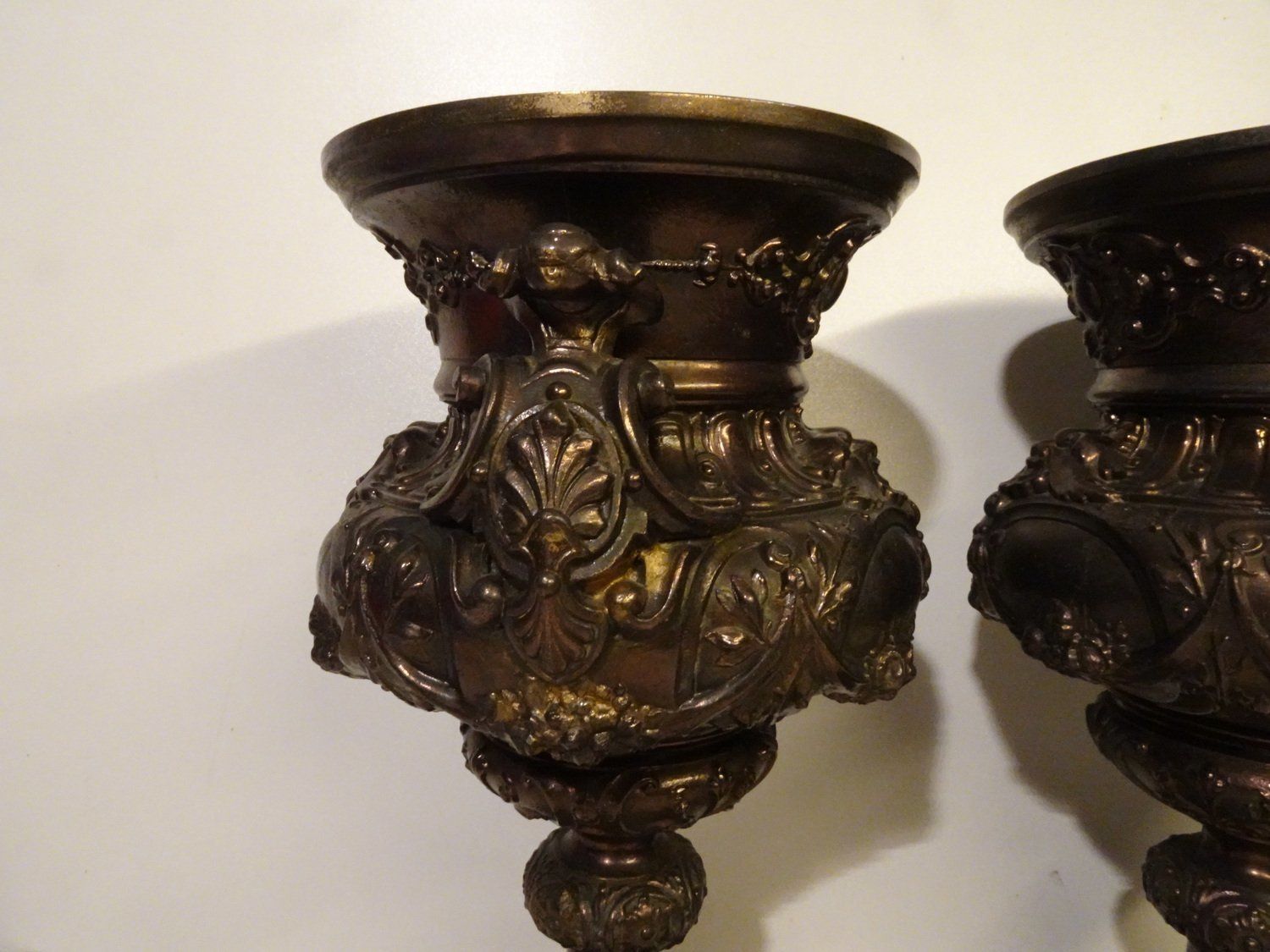 French Bronze & Patinated Cast Iron Medici Vases On Marble Bases, 19th Century, Set Of 2 photo furniture