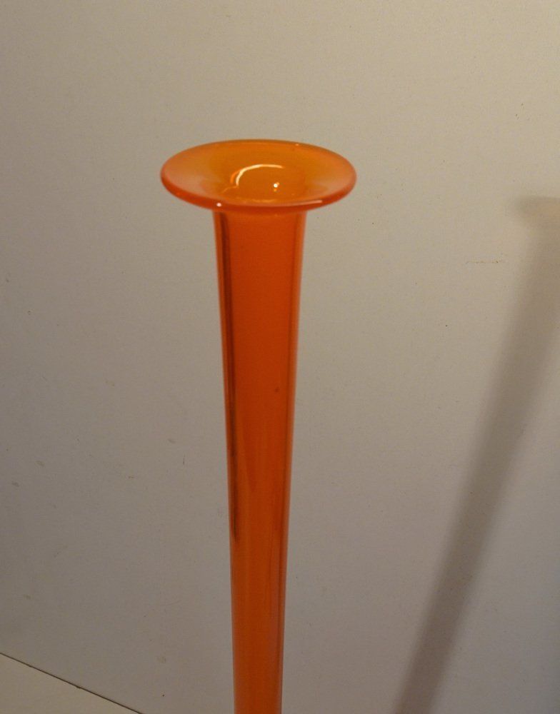 Huge Orange Art Glass Luciano Viscosi Candlestick photo buy