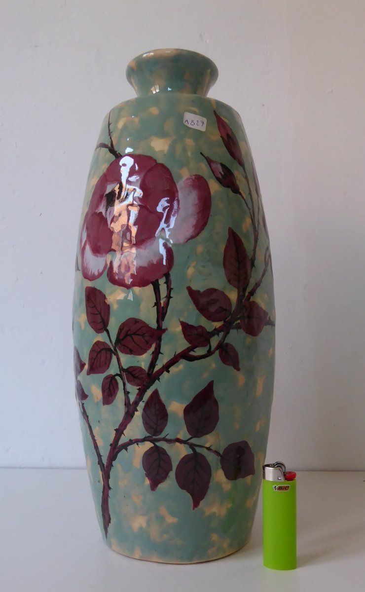 High Art Deco French Ceramic Vase By Dargyl photo vinterior