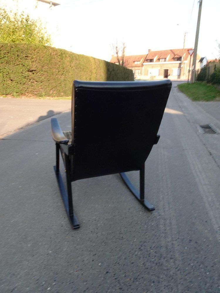 Scandinavian Black Rocking Chair, 1950s photo Furniture