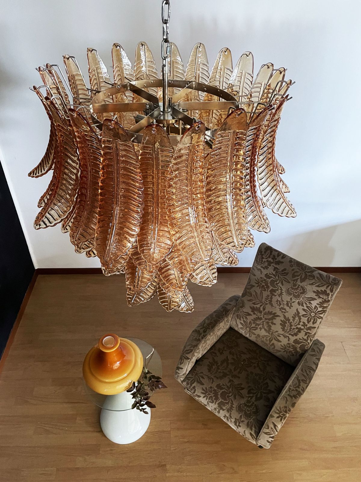 Huge Italian Murano Felci Glass Chandelier   75 Amber Glasses photo 1900.0