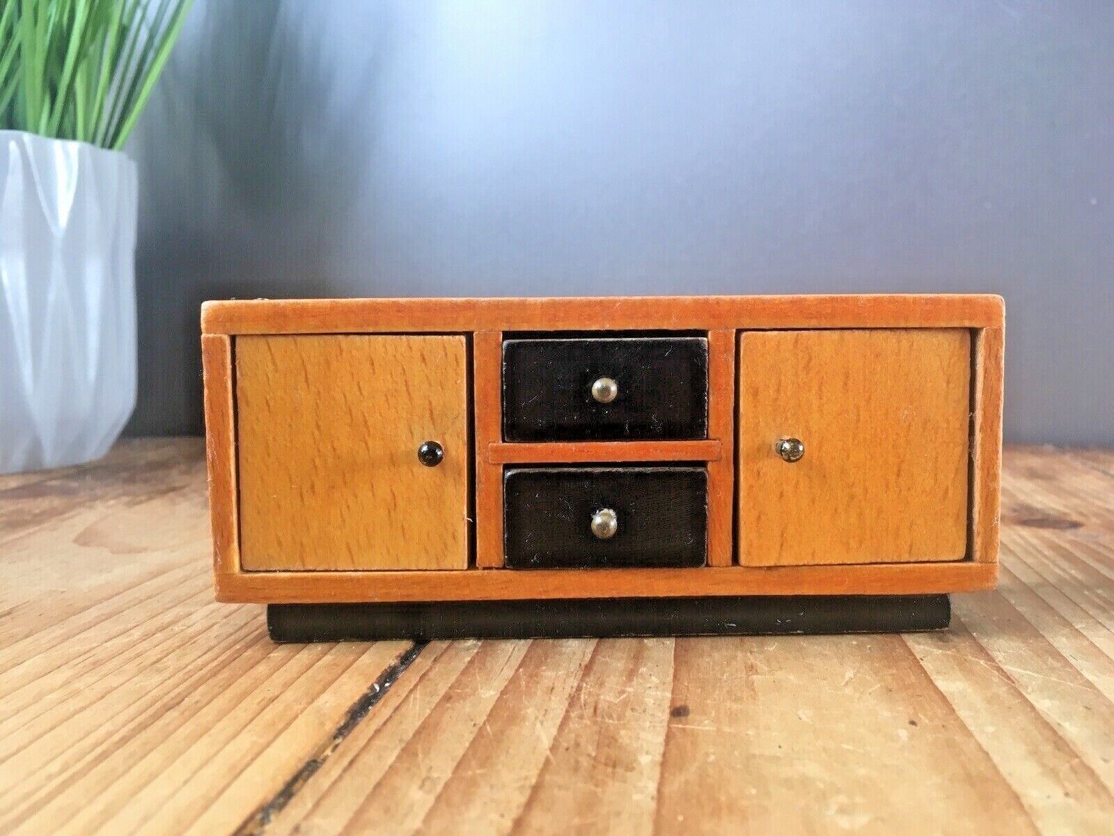 Rare Miniature Mid Century Salesmans Sample Wooden Sideboard Coffee Table Tv Set photo furniture