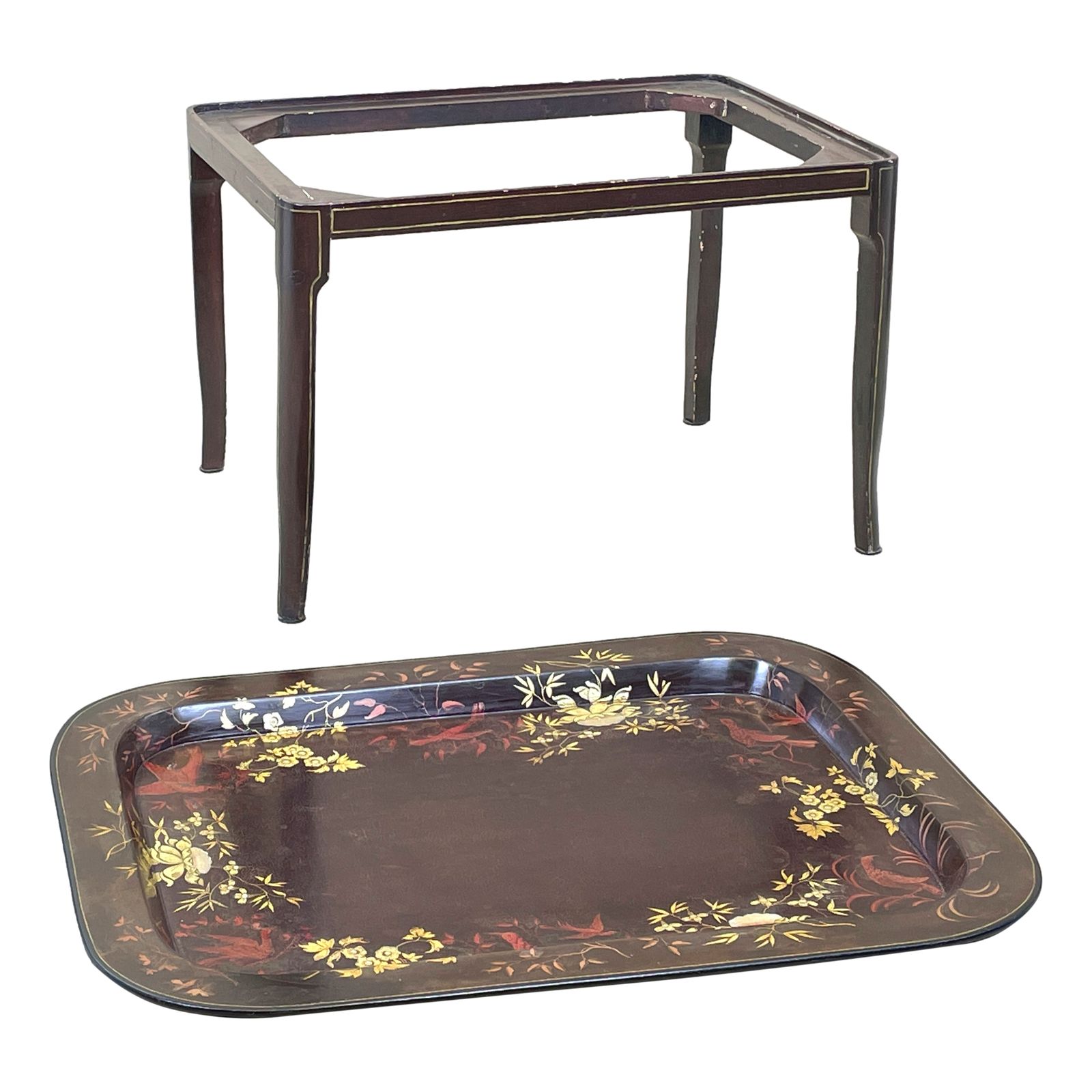 19th Century Papier Mache Tray On Stand (England, Circa 1850) photo Furniture