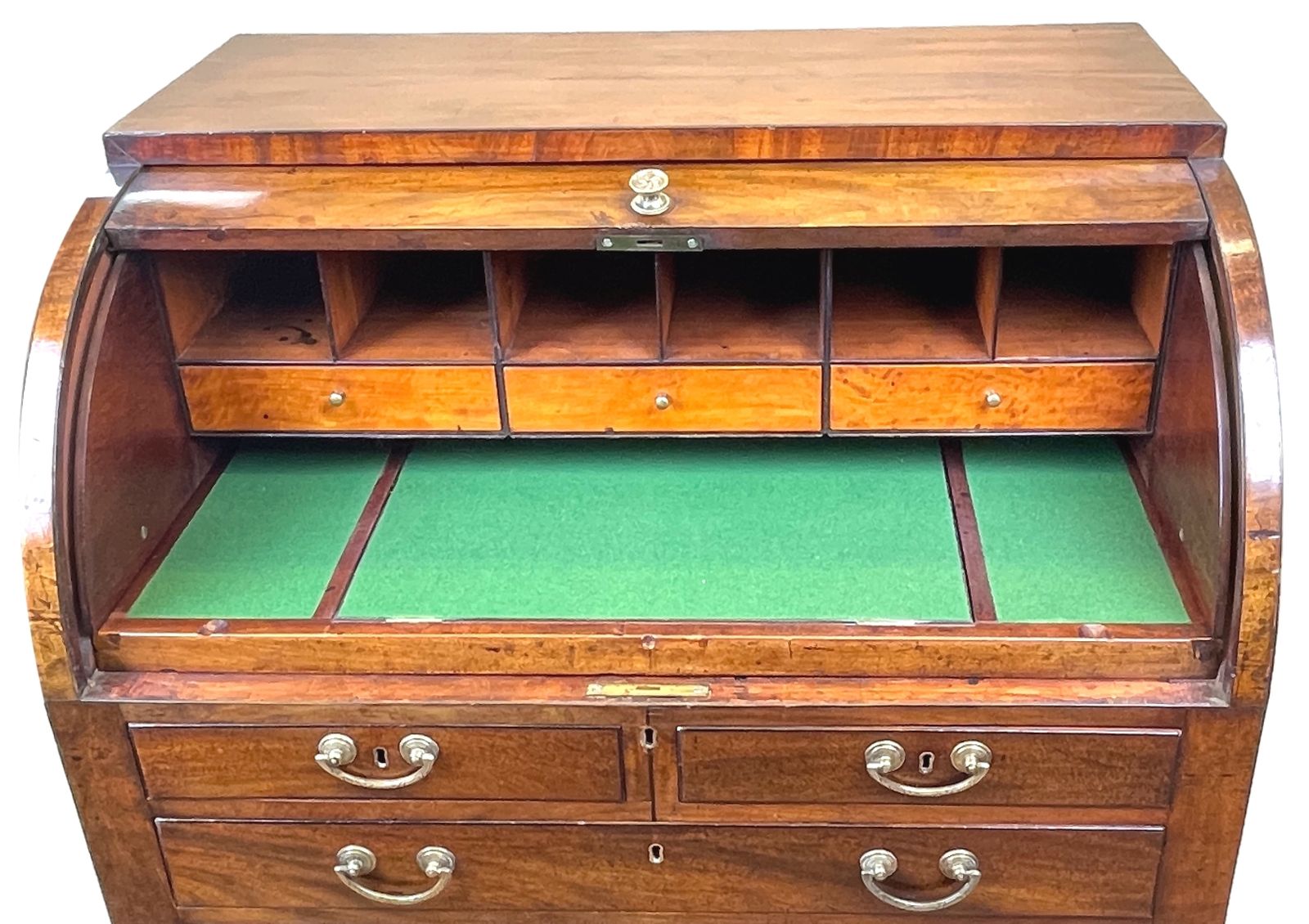 18th Century Georgian Mahogany Cylinder Desk (England, Circa 1780) photo Furniture