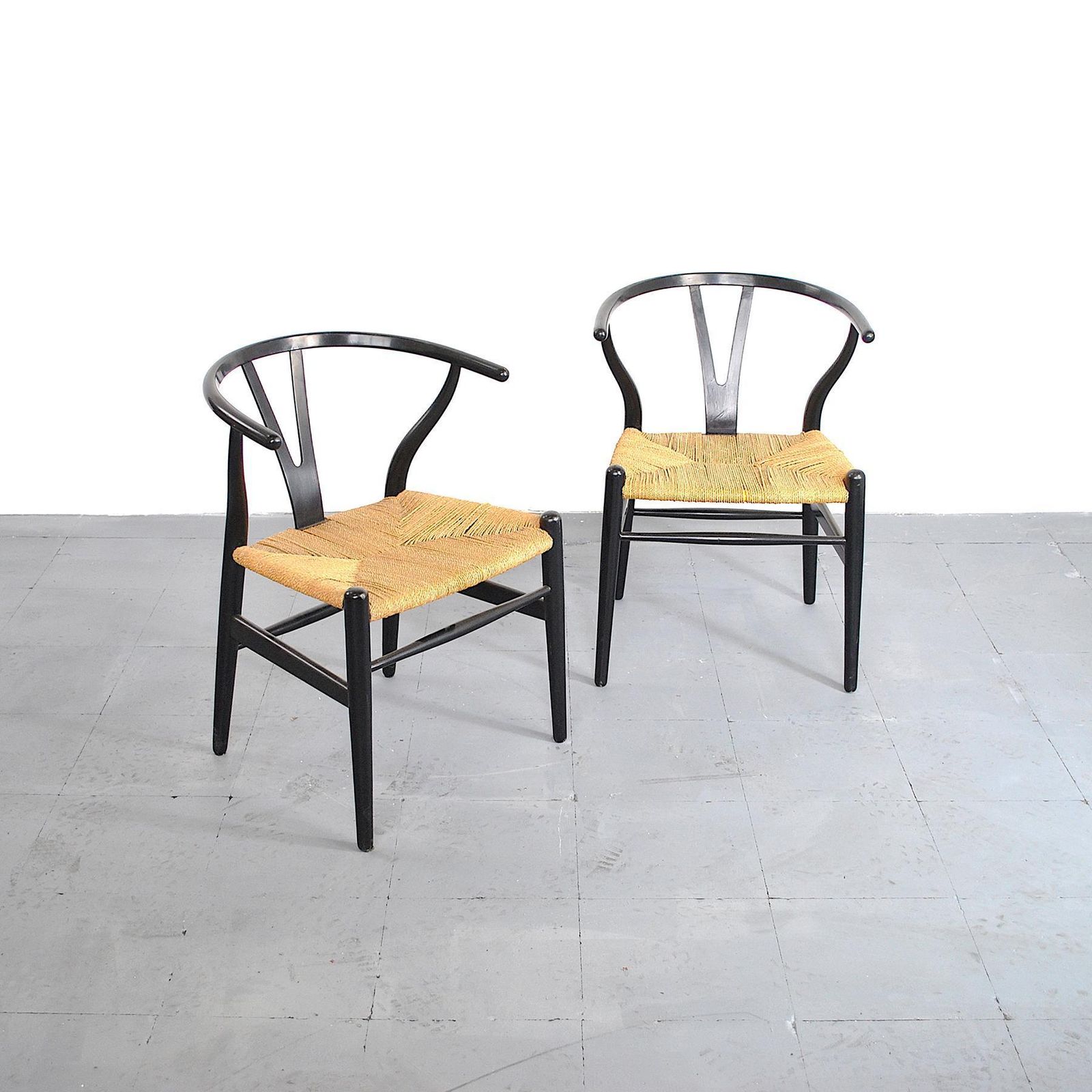 Pair Of Wishbone Chairs By Hans Wegner photo for sale