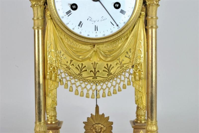 Gilt Bronze Portico Clock, Empire Period, Xi Xth Century photo furniture