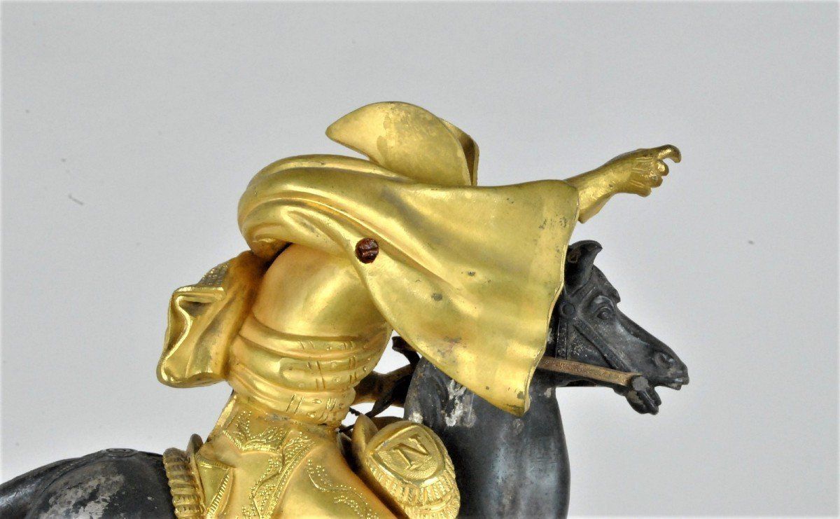 photo for sale Napoleon Crossing The Alps, Gilt Bronze Pendulum, 19th Century