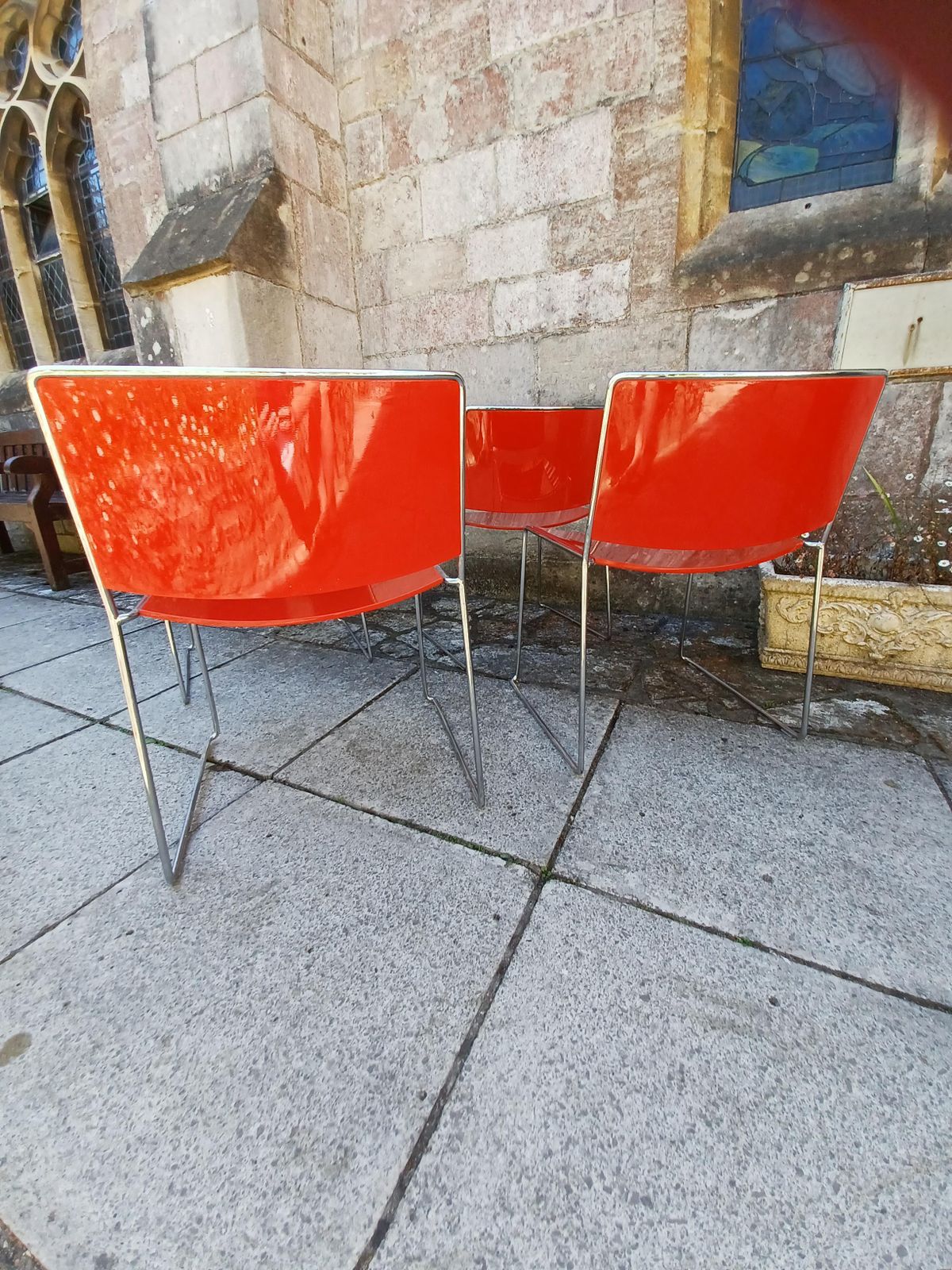 Red Spindle Chairs By Piero Lissoni For Poro photo 640.0