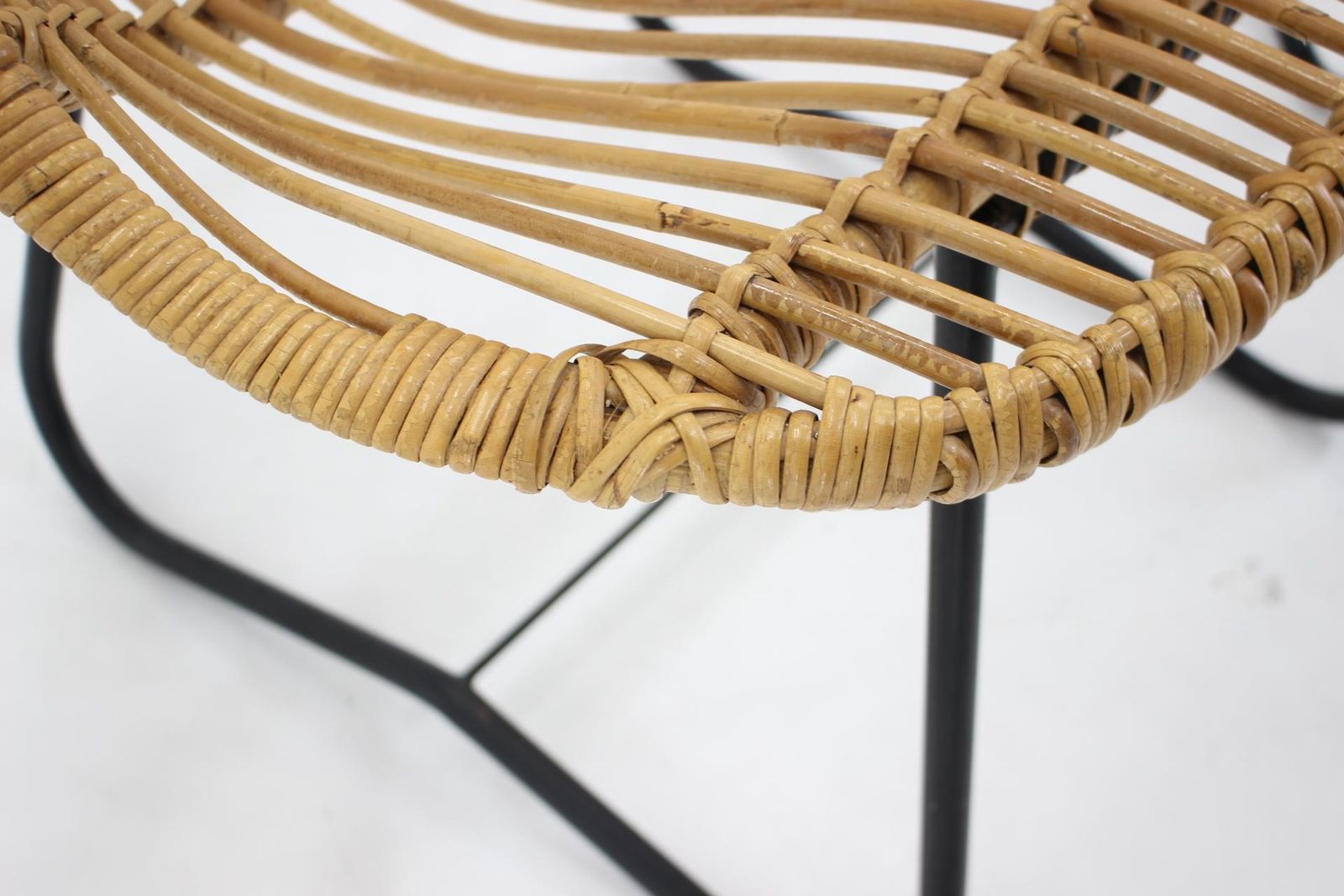 1960s Pair Of Alan Fuchs Rattan Lounge Chairs By Uluv, Czechoslovakia photo vinterior
