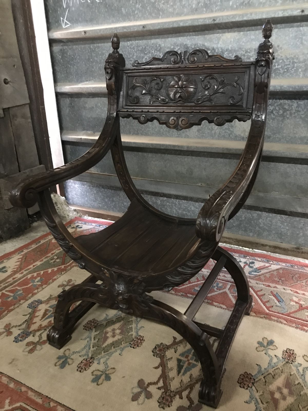 Renaissance Revival Curule/ Savonarola Chair Circa 1880 photo buy