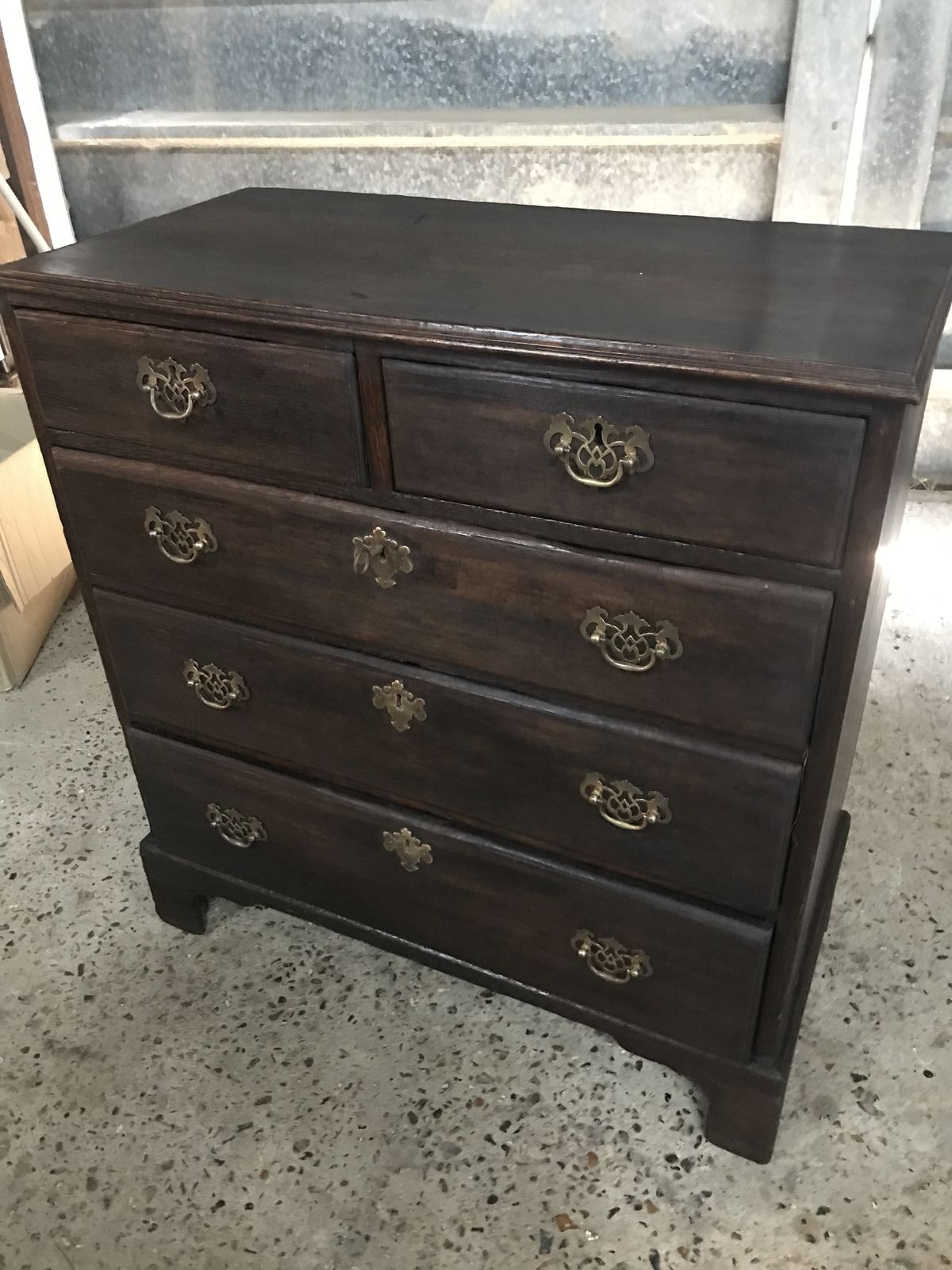 18th Century Oak Chest Of Drawers With Key photo vintage