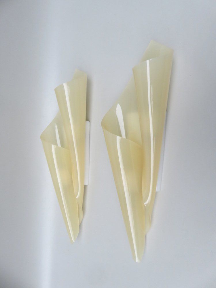 Xxl Acrylic Glass Wall Lights By Hanns Hoffmann Lederer For Hl Leuchten, 1960s, Set Of 2 photo Lighting