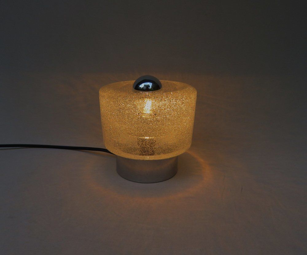 photo for sale Small Space Age Table Lights In Chrome Plating And Bubble Glass From Peill & Putzler, Set Of 2