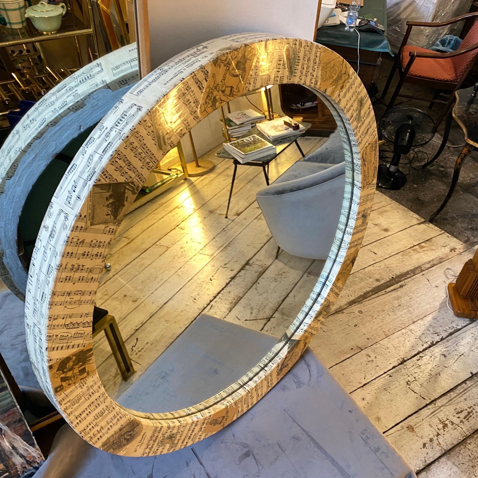 photo furniture 1960s Mid Century Modern Hand Crafted Wall Mirror In The Style Of Fornasetti