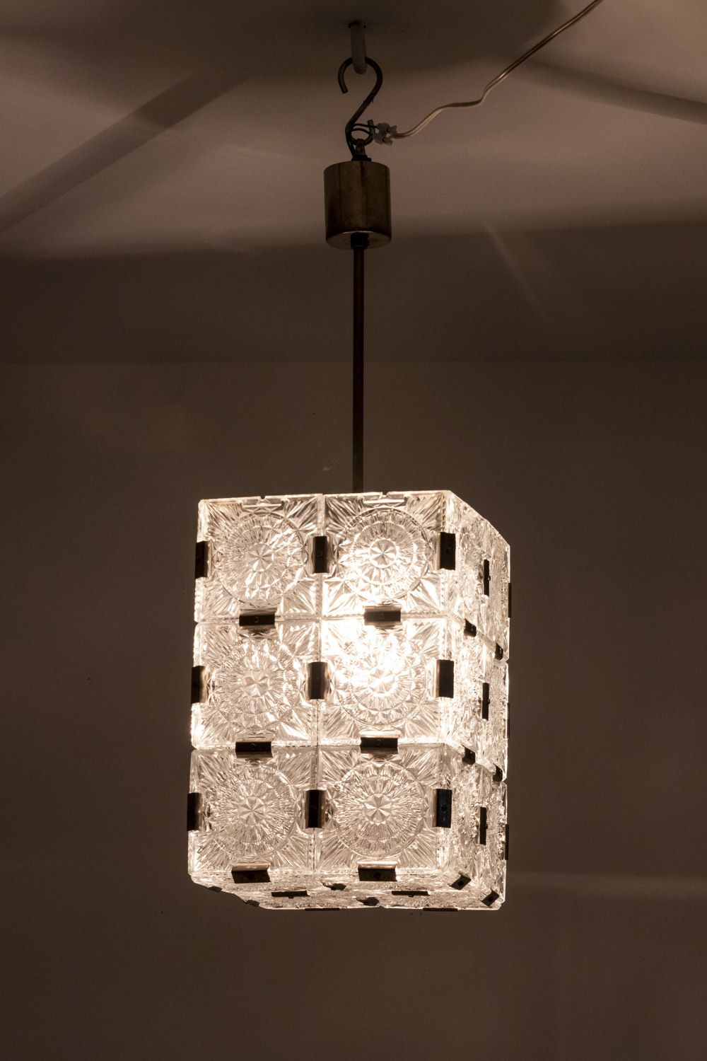 photo vinterior Kamenicky Senov, Pair Of Lanterns In Glass, 1970s