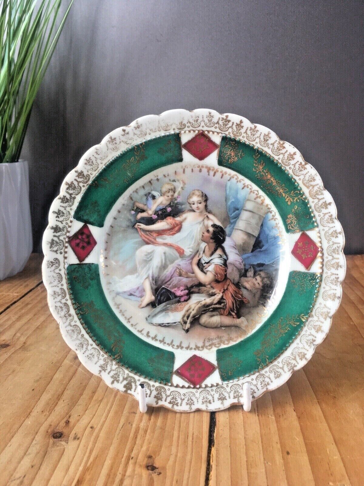 Pair Of Antique Royal Vienna Porcelain Neoclassical Side Plates Signed F Boucher photo for sale