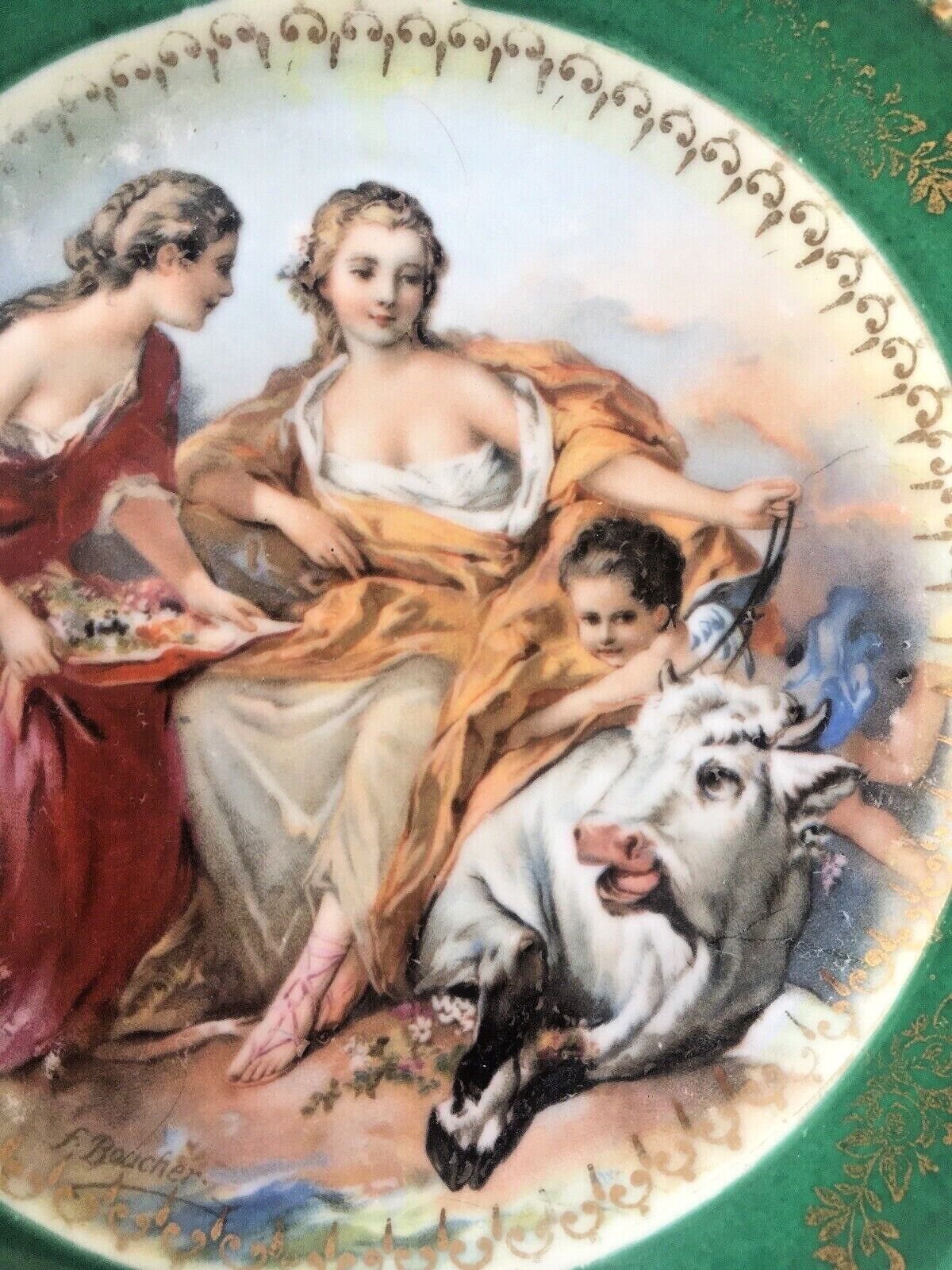 Pair Of Antique Royal Vienna Porcelain Neoclassical Side Plates Signed F Boucher photo 50.0