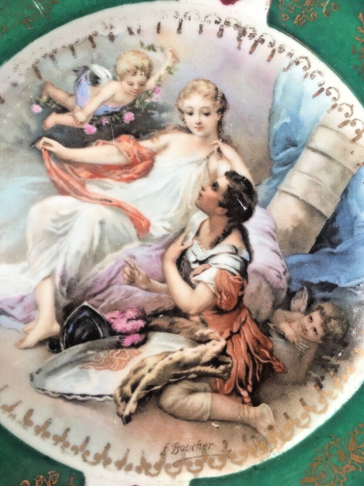 Pair Of Antique Royal Vienna Porcelain Neoclassical Side Plates Signed F Boucher photo vinterior