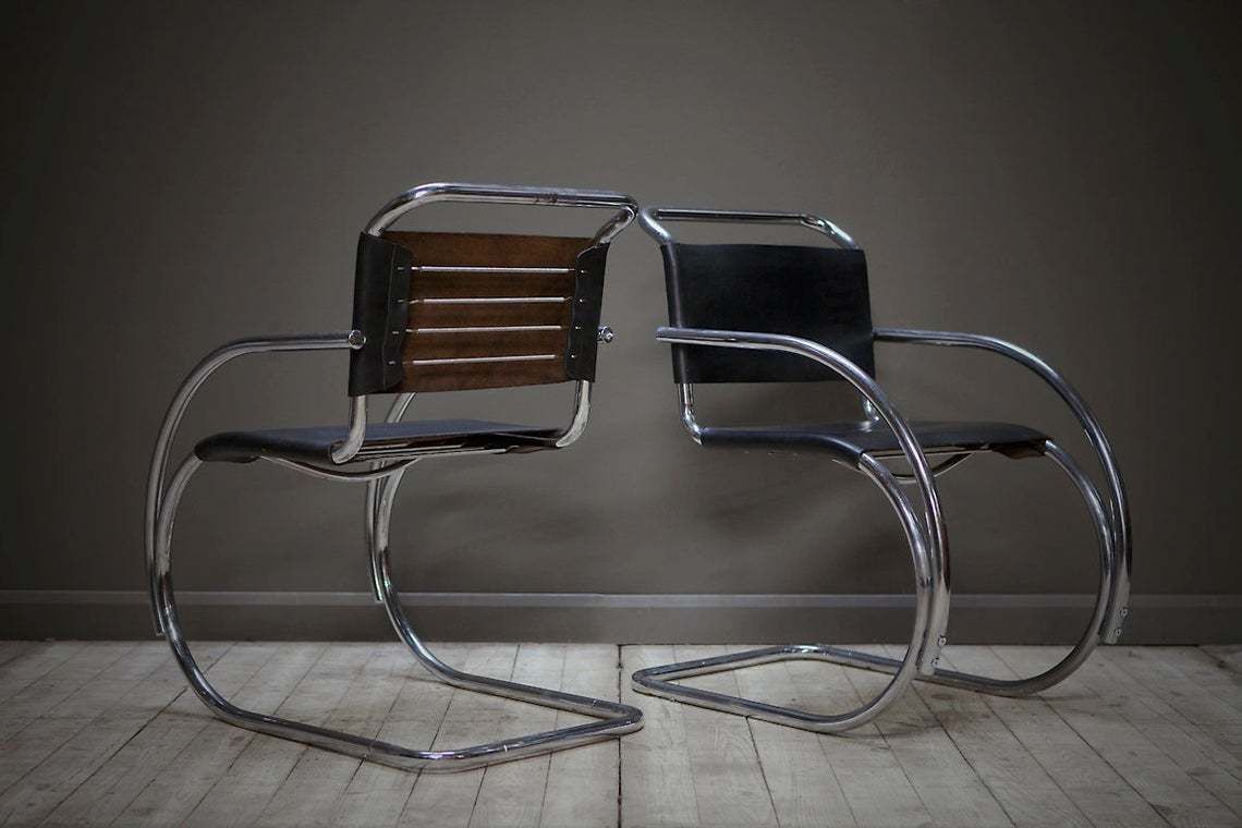 photo furniture A Set Of Two Mr20 Cantilever Chairs By Mies Van De Rohe.