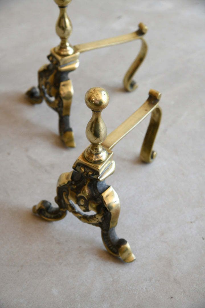 Antique Brass Poker Rests, 1800s photo vinterior