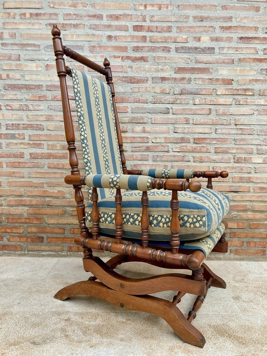 Spanish Rocking Chairs In Carved Walnut, 1960, Set Of 2 photo 3176.0
