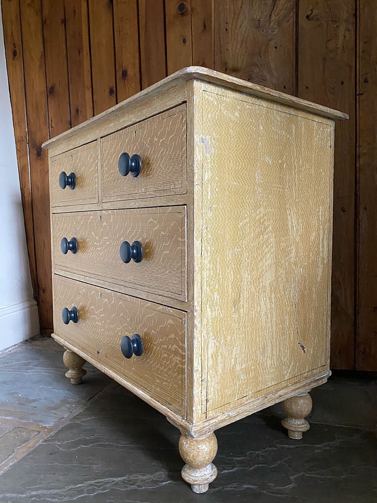 Furniture Victorian Dry Scraped Chest Of Drawers photo