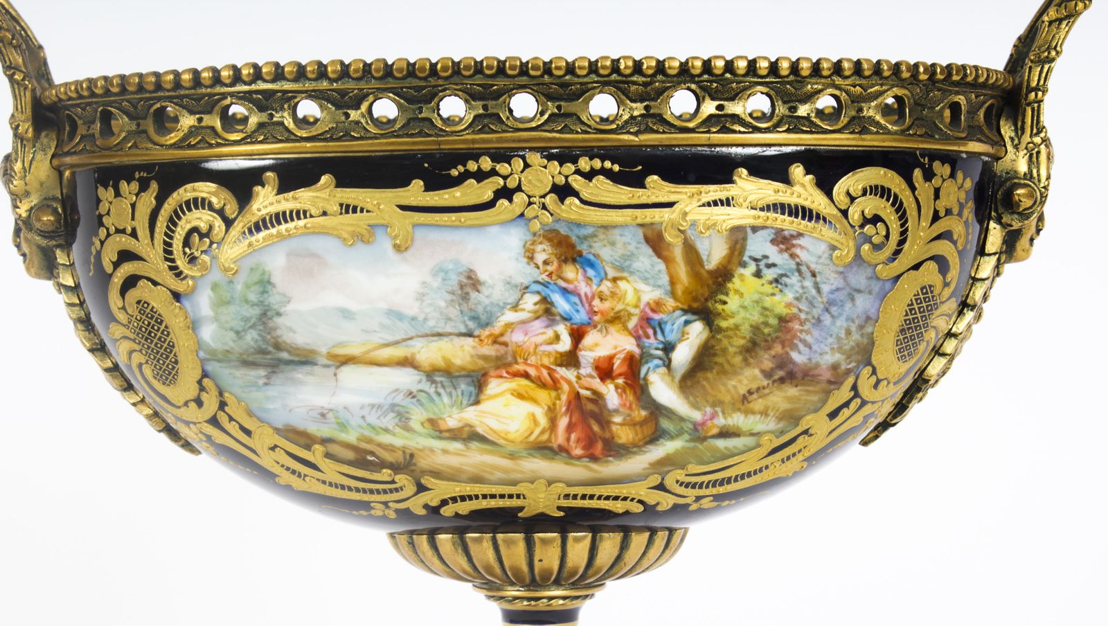 5250.0 Antique Paris Porcelain & Ormolu Mounted Three Piece Garniture Circa 1900 photo