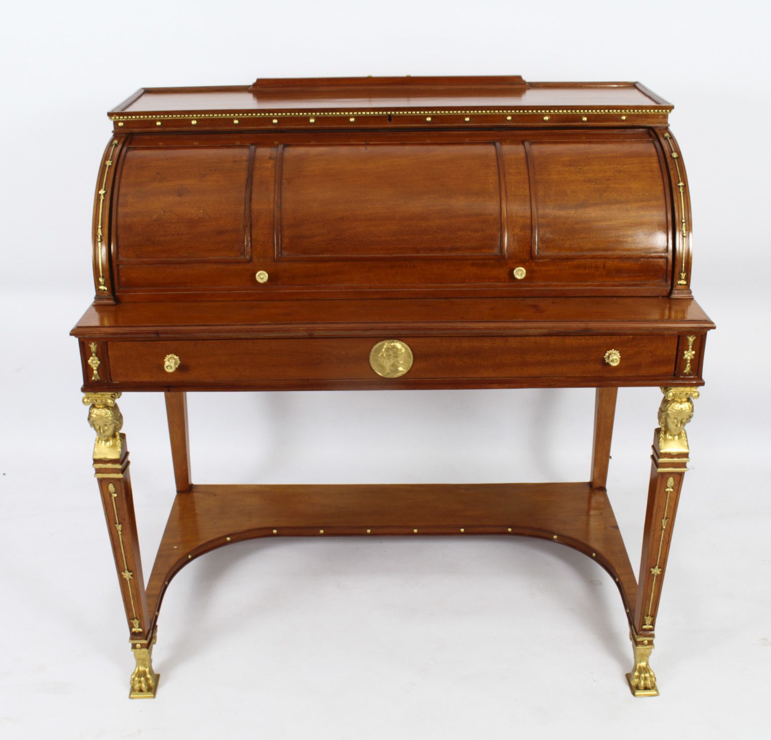 Antique French Empire Revival Cylinder Bureau  C1880  19th C photo furniture