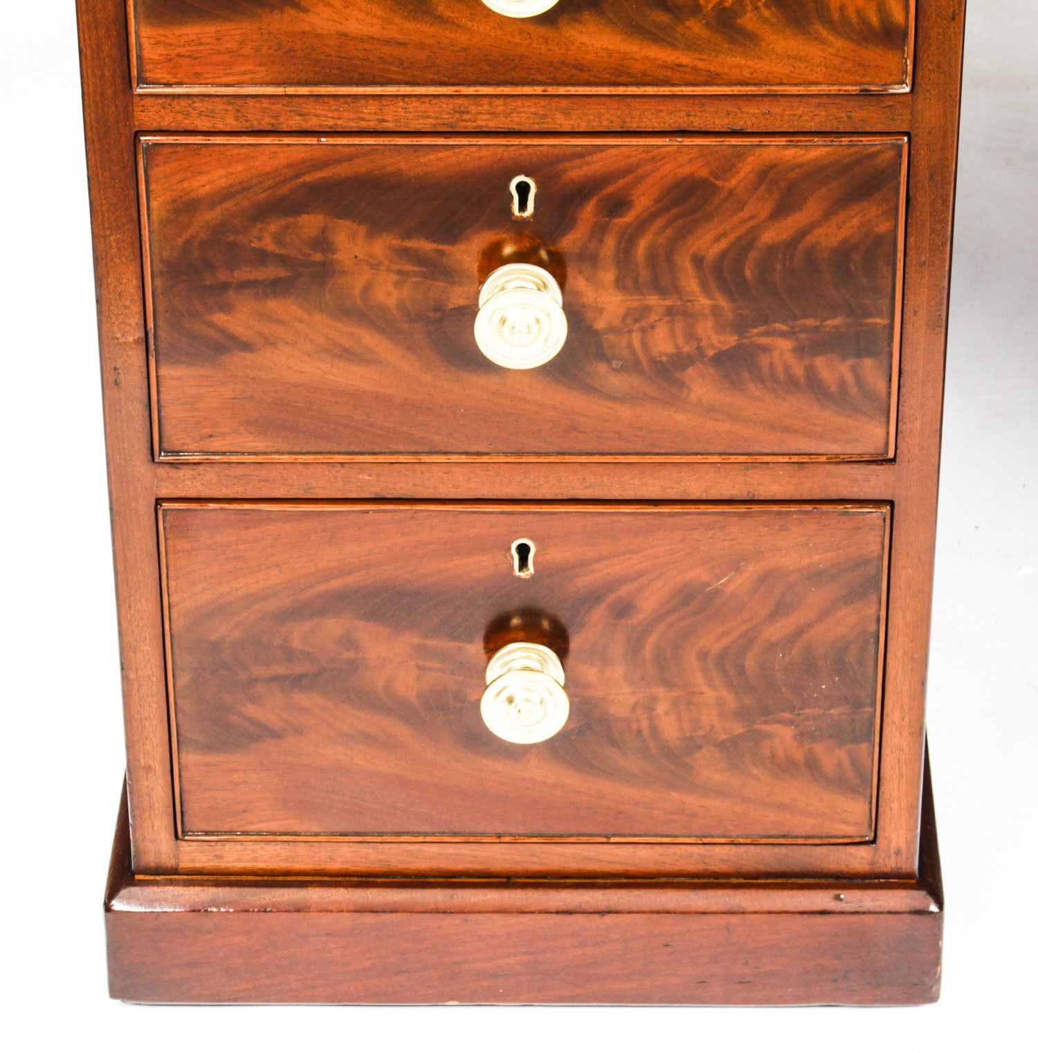 photo buy 4ft Victorian Flame Mahogany Partners Pedestal Desk 19th C