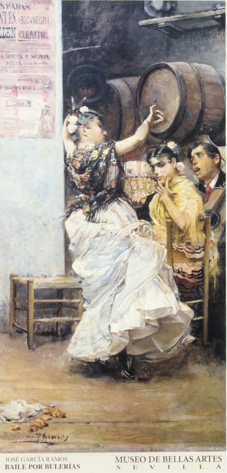 Vintage Framed Spanish Museum Print Of A Flamenco Dancer 20th C photo furniture
